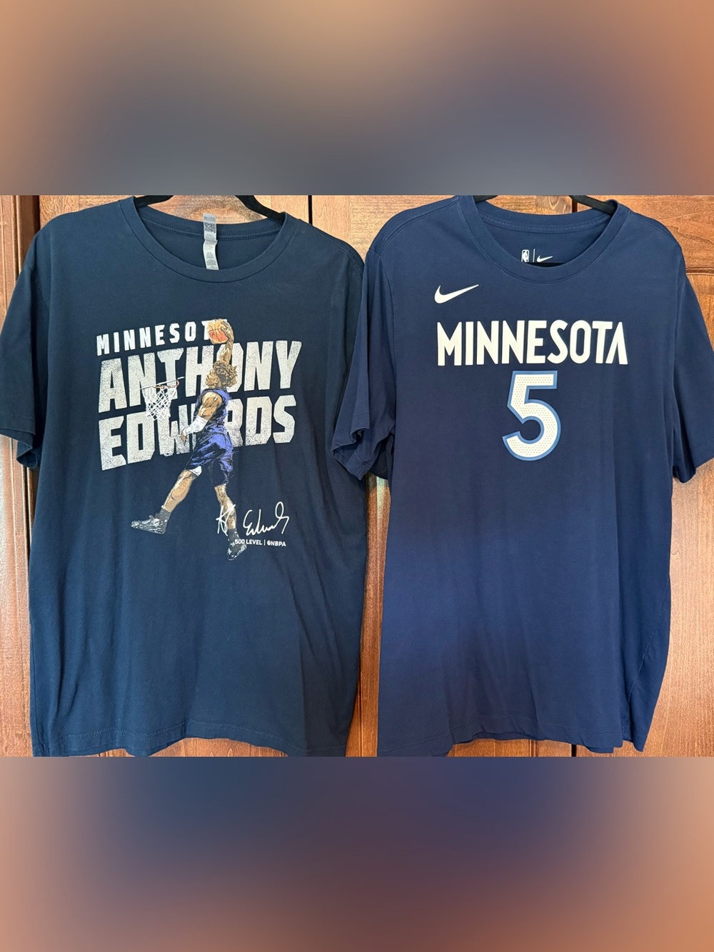 Anthony Edwards Minnesota Timberwolves 2 Shirt Bundle Men's Large Nike NBA